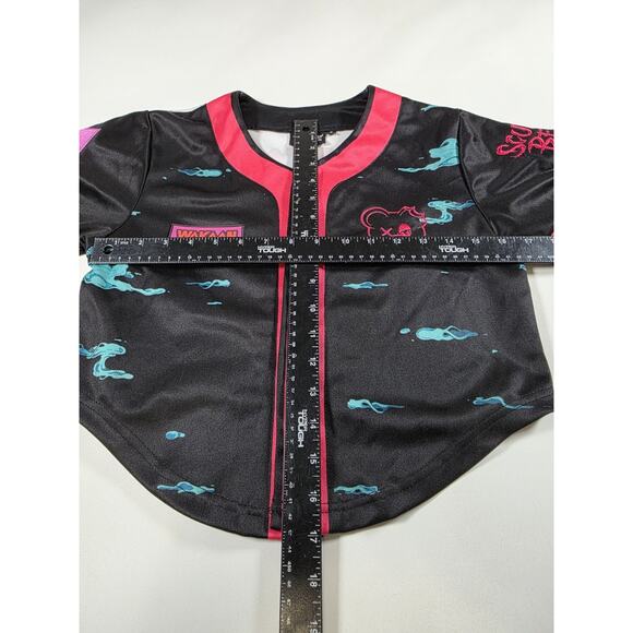 Scummy Bears x Wakaan Cropped Jersey Women’s Small Hot Pink Black Teal - Picture 5 of 6